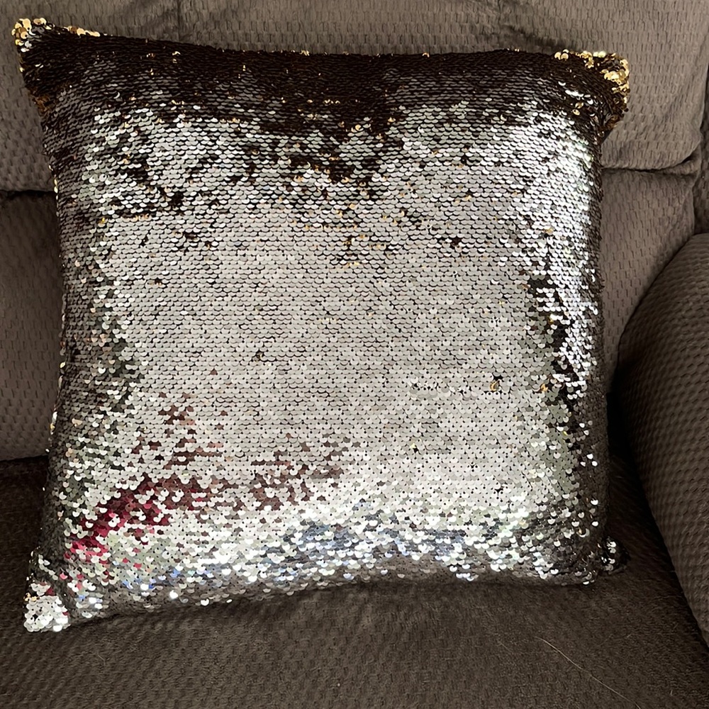 Gold/Silver Sequin Pillow